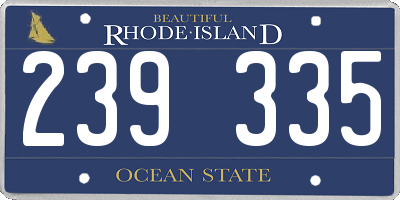 RI license plate 239335