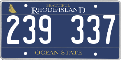 RI license plate 239337