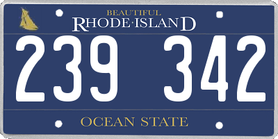RI license plate 239342