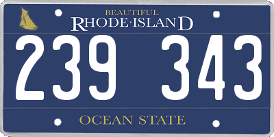 RI license plate 239343