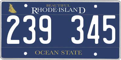 RI license plate 239345