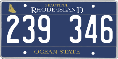 RI license plate 239346