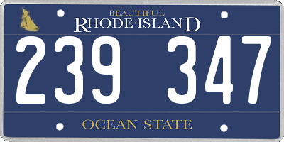 RI license plate 239347