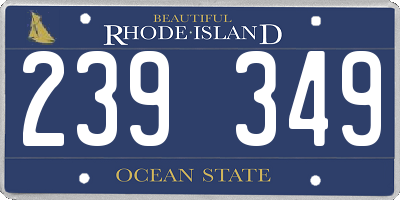 RI license plate 239349