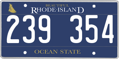 RI license plate 239354
