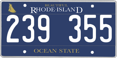 RI license plate 239355