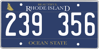 RI license plate 239356