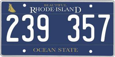 RI license plate 239357