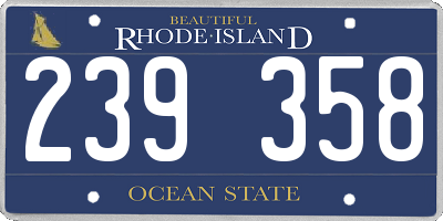 RI license plate 239358