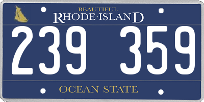 RI license plate 239359