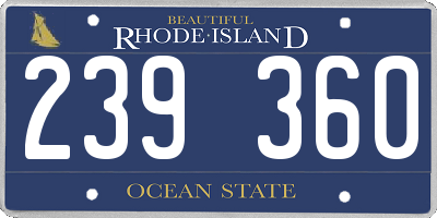 RI license plate 239360
