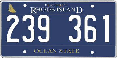 RI license plate 239361