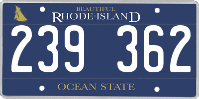 RI license plate 239362