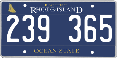 RI license plate 239365