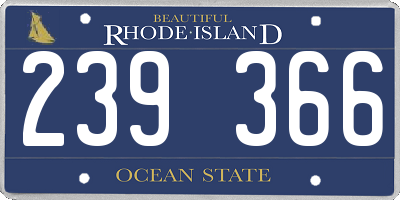 RI license plate 239366