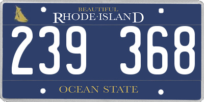 RI license plate 239368