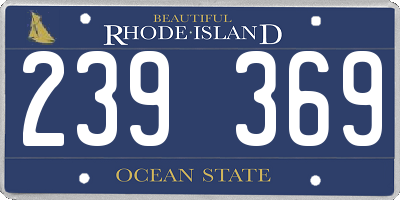 RI license plate 239369