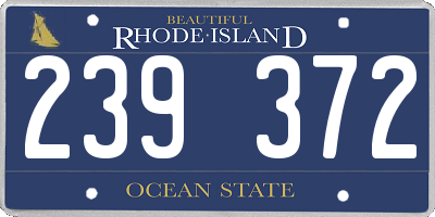 RI license plate 239372
