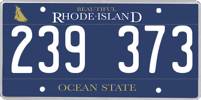 RI license plate 239373