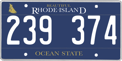 RI license plate 239374
