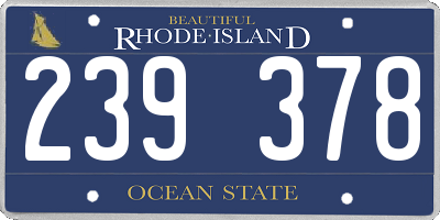 RI license plate 239378