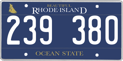 RI license plate 239380