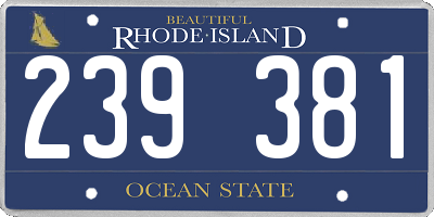 RI license plate 239381