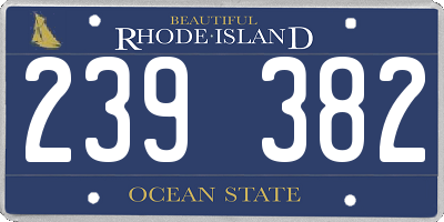 RI license plate 239382