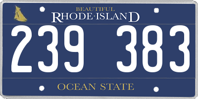 RI license plate 239383