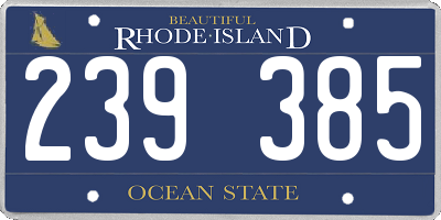 RI license plate 239385