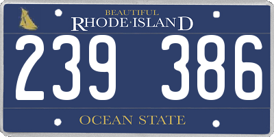RI license plate 239386