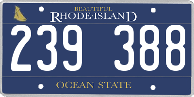 RI license plate 239388