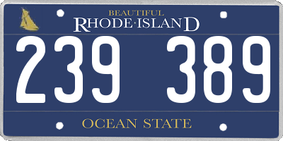 RI license plate 239389