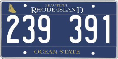 RI license plate 239391