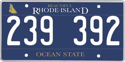 RI license plate 239392
