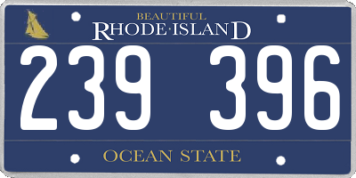 RI license plate 239396