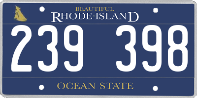 RI license plate 239398