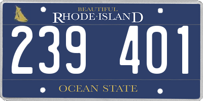 RI license plate 239401