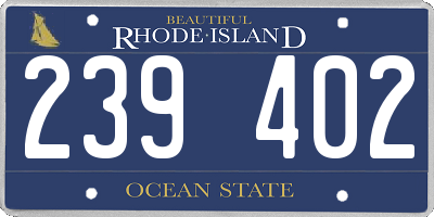 RI license plate 239402