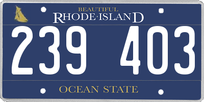 RI license plate 239403
