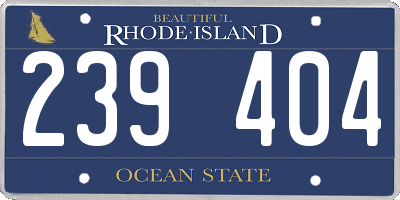 RI license plate 239404