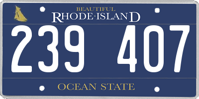 RI license plate 239407
