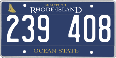 RI license plate 239408