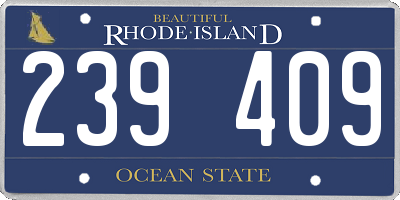 RI license plate 239409