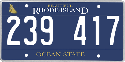 RI license plate 239417