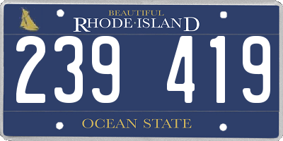 RI license plate 239419