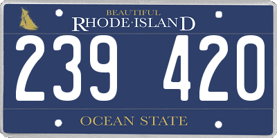RI license plate 239420