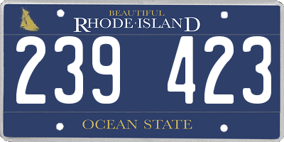 RI license plate 239423