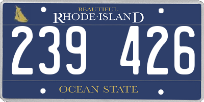 RI license plate 239426