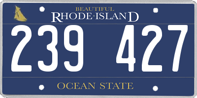 RI license plate 239427